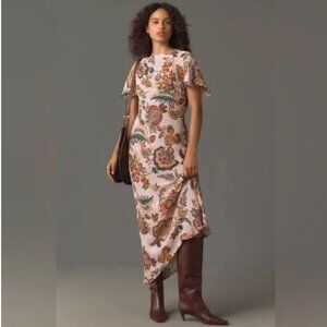 NWT Kachel x Anthropologie Flutter-Sleeve Floral Slip Dress Size 6 fairy girly